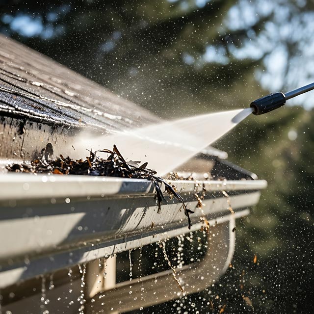 cleaning gutters