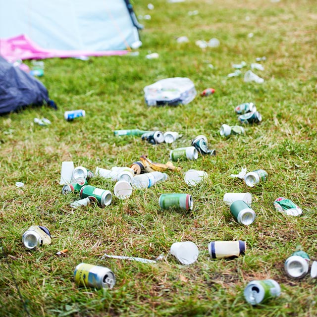 litter after festival