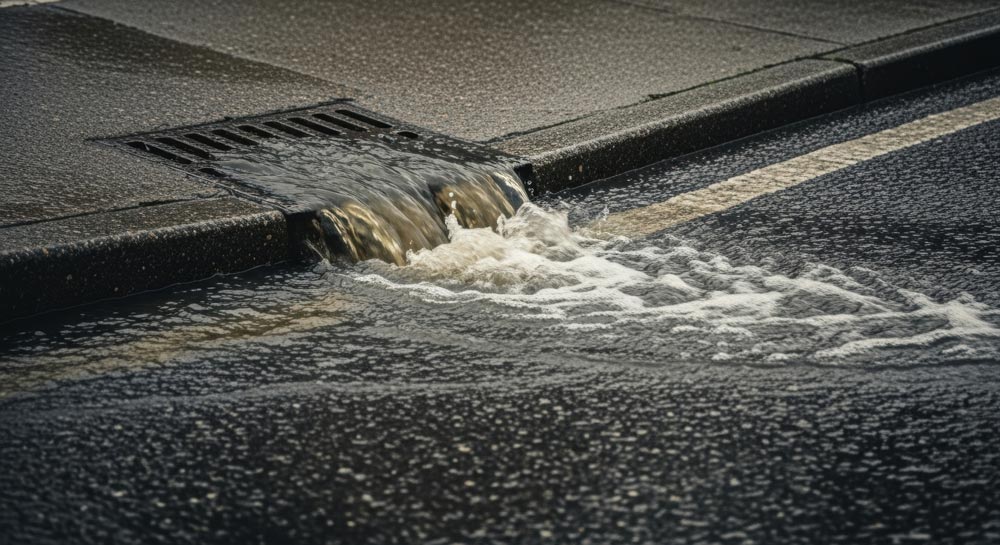 overflowing drain