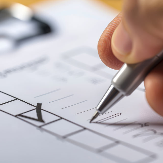 ticking a list