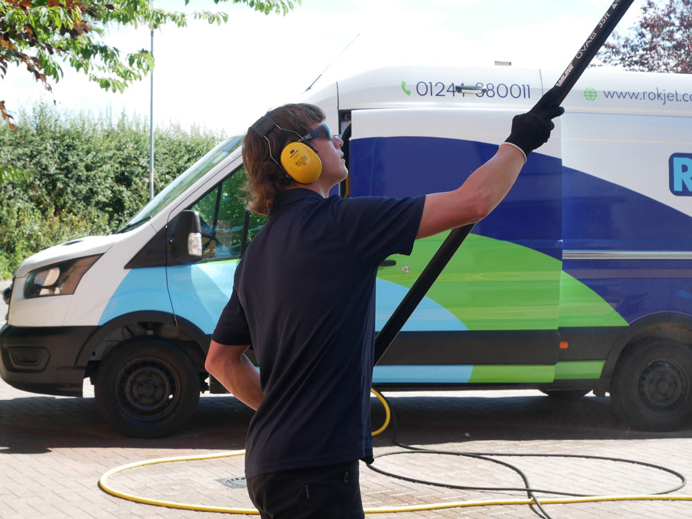staff member cleaning